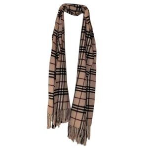 Plaid scarf classic preppy‎ raw hem fringe